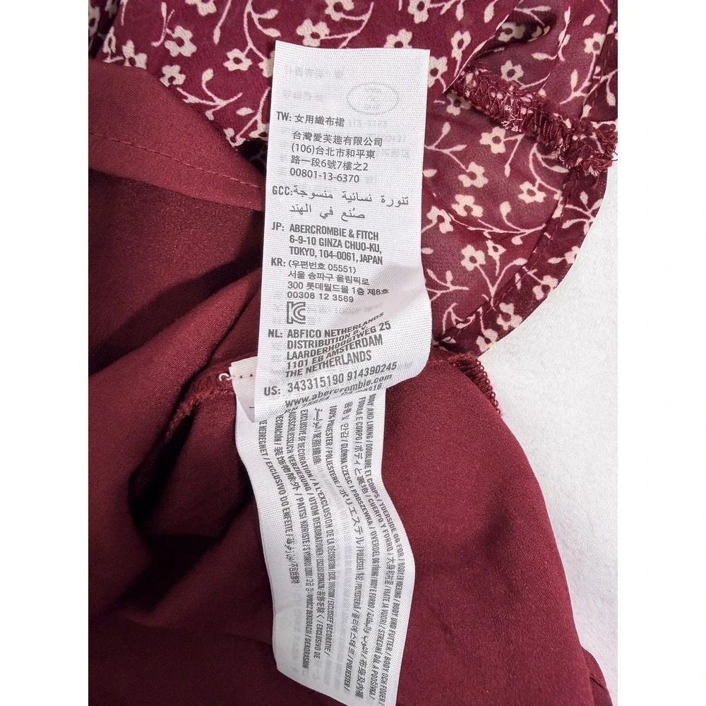 Hollister Skirt Womens Small Red Floral Wrap Ruffle Mini Lined High Rise Chiffon